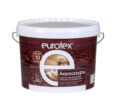 Антисептик Eurotex Аквалазурь декоративный сосна 9 кг
